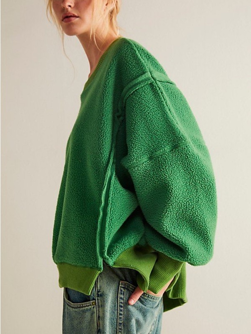 Free People Emerald Green Camden Oversized Pullover